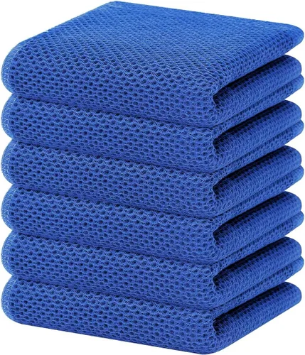 Vista 368 de Homaxy Paños de cocina de 100% algodón con tejido de gofre, ultra suaves, absorbentes, de secado rápido, 12 x 12 pulgadas, paquete de 6, amarillo