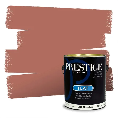 Vista 358 de Prestige Paints Pintura exterior e imprimación en uno, 1 galón, plano, coincidencia comparable de Valspar* Amber Rose*