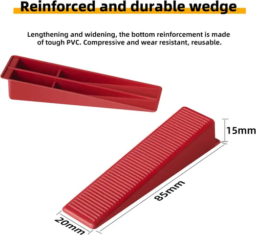 Vista 5 de Sistema de nivelación de azulejos, 400 piezas de clips espaciadores de nivelación de azulejos y 100 piezas reutilizables para instalación