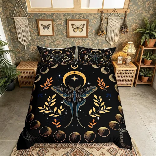 Vista 39 de Funda de edredón con estampado de león salvaje tamaño Queen, juego de ropa de cama con diseño de corona dorada para dormitorio de Navidad, tema
