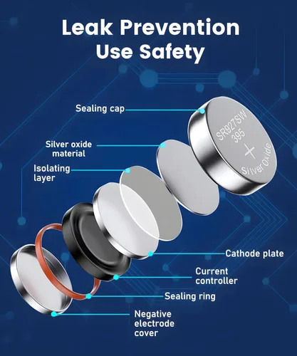 Vista 3 de YKM Paquete de 10 baterías de reloj SR927SW 395 399 LR927 AG7 1.55V batería de botón de óxido de plata