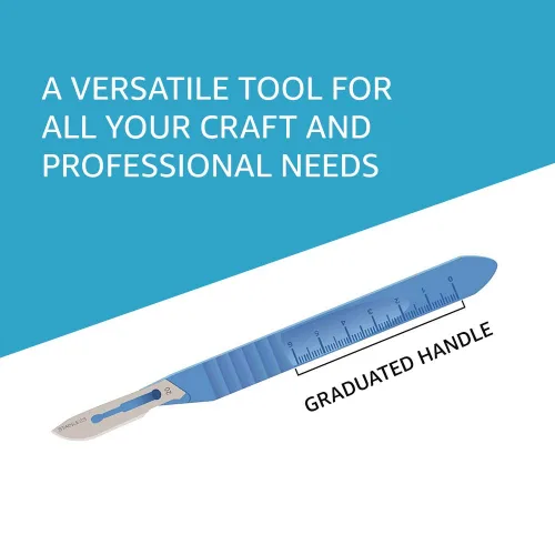 Vista 2 de 10 bisturíes desechables estériles para manualidades, dermoplanificación, dermatología, laboratorio, biología, disección, cirugía, dental