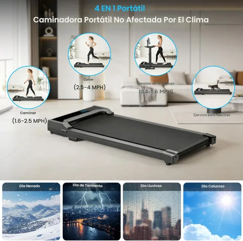Vista 5 de Walking Pad Treadmill for Home - Under Desk Walk Pads with Remote Control Mini Running Portable Electric Machine Adjustable Slim Compact with