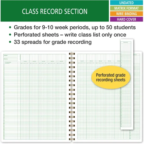 Vista 4 de Elan Publishing Company Plan de combinación de tapa dura y libro de registros: un libro eficiente de 8.5 x 11 pulgadas para planes de lecciones