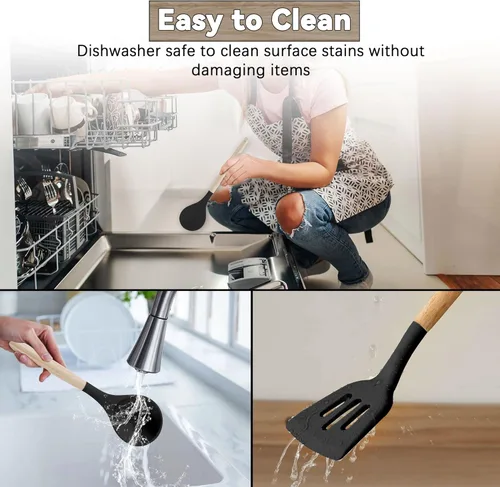 Vista 7 de Camping Accessories Kitchen Cooking Utensils Set - Portable Outdoor Camp Cookware Set, Silicone Camper Essentials Gear Must Have Supplies for Travel