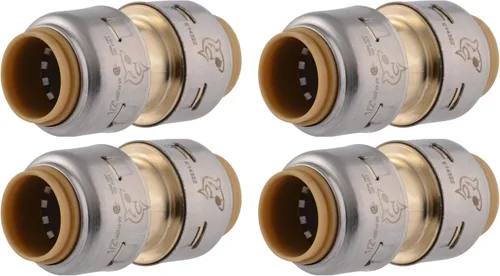 Vista 7 de SharkBite Max Acoplamiento de 1 Pulgada, Accesorio de Plomería de Latón de Conexión a Presión, Tubería PEX, Cobre, CPVC, PE-RT, HDPE, UR020A