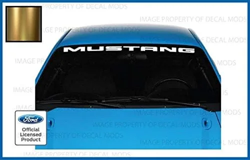 Vista 18 de Decal Mods Cartel para parabrisas delantero compatible con Ford Mustang (1999-2004), calcomanía gráfica V6 - M (negro brillante), CB