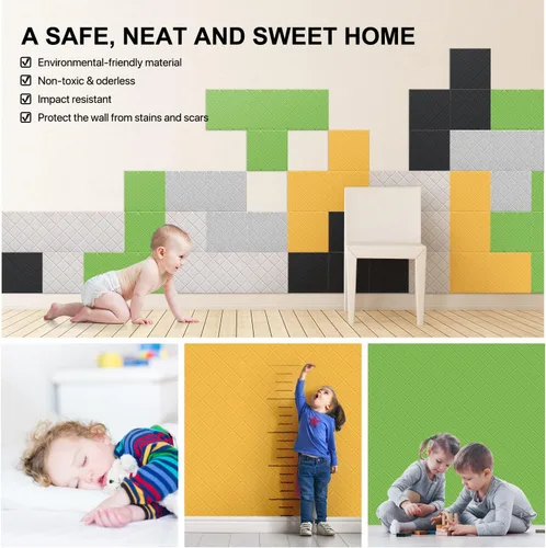 Vista 2 de Kuchoow Paquete de 12 paneles de pared insonorizados, autoadhesivos, paneles acústicos, paneles de absorción de sonido, paneles a prueba de sonido