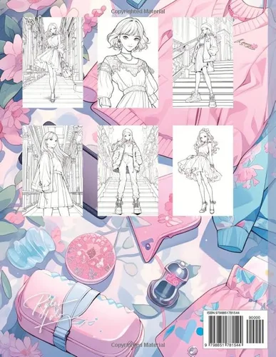 Vista 2 de Anime Coloring Book Fashion Edition (Anime Coloring Books)