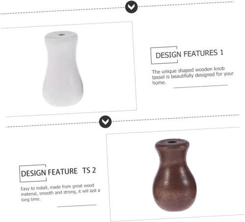 Vista 7 de Borlas de cordón de madera para persianas de ventana, pomos de cordón blanco para persianas