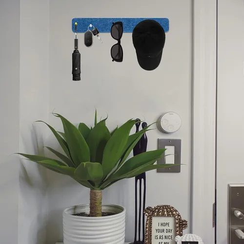 Vista 6 de 8 piezas de tiras de barra de tablero de pines de fieltro para dormitorios, oficinas, decoración de pared para el hogar, tablero de anuncios azul