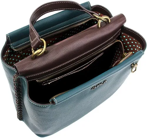 Vista 5 de CHALA Encantador bolso con correa ajustable - huella de pata - turquesa, Turquesa