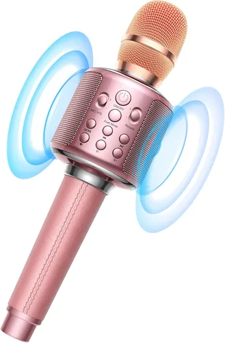 Vista 10 de Micrófono inalámbrico Bluetooth para karaoke, altavoz fuerte integrado para reproducción de 10 horas, modo de reverberación/dúo/monitoreo