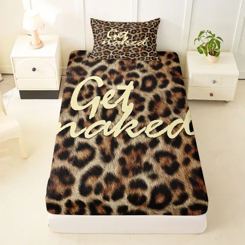 Vista 32 de Feelyou Leopard Print Lips Fitted Sheet Twin Size for Kids Boys Girls Cheetah Print Bed Sheets Set 16" Deep Pocket Soft Breathable Microfiber