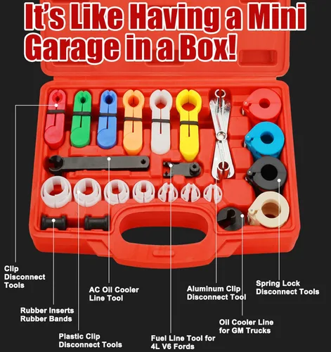 Vista 6 de Juego de herramientas de desconexión de línea de combustible, herramienta de desconexión de línea de AC, herramienta de desconexión rápida maestra