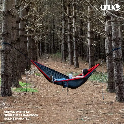Vista 7 de ENO Sistema de suspensión Atlas - Correa de árbol para hamaca - Accesorios para camping, senderismo y mochilero - Negro/Royal