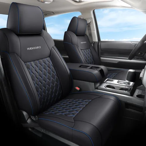 Vista 13 de Huidasource Fundas de asiento delantero para Dodge Ram 1500, 2 fundas de cojín de asiento de cuero impermeables, ajuste personalizado para Ram 1500