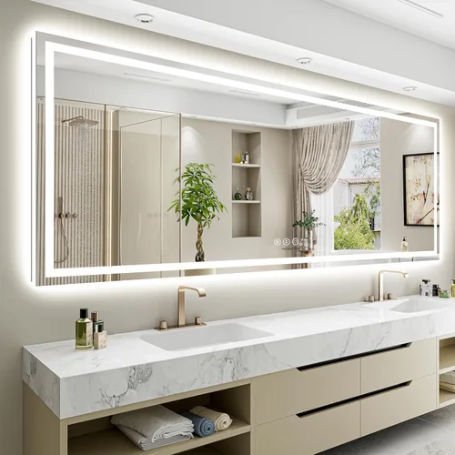Vista 43 de Espejo de baño LED de 20 x 30 pulgadas con luces delanteras y retroiluminadas, espejo de tocador iluminado para pared de baño con 3