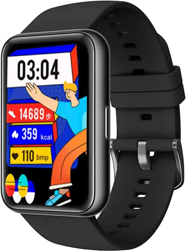 Reloj inteligenteportátil para monitor de salud y fitness, pantalla táctil completa IPS de 1.57 pulgadas, temperatura, presión arterial y