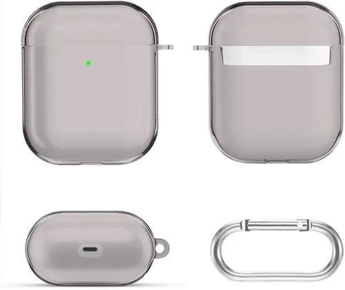 Vista 6 de Valkit - Funda transparente protectora para estuche de AirPods, con llavero, poliuretano termoplástico suave, a prueba de golpes, compatible