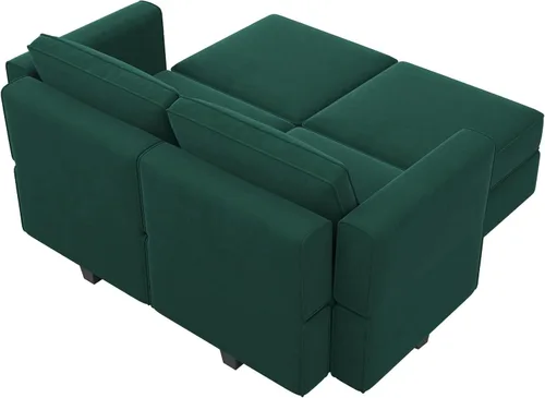 Vista 229 de Belffin Sofá modular Módulo medio con almacenamiento Accent Silla sin brazos para sofá modular seccional terciopelo negro