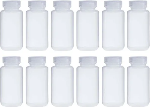 Vista 11 de Botellas de reactivo PP de boca ancha de 2.0 fl oz, 2 onzas, con tapas de polipropileno, paquete de 54