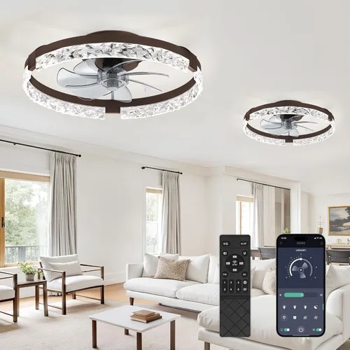 Vista 20 de LEDIARY Ventiladores de techo de perfil bajo de 19.7" con luces, aplicación