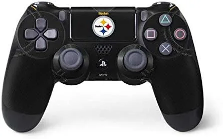 Vista 9 de Skinit Decal Gaming Skin Compatible with PS4 Controller - Officially Licensed NFL Pittsburgh Steelers Distressed Design Black - DSTPIT03
