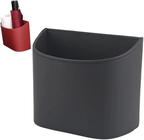 Portavasos Universal de Cuero para Puerta de Coche, Basurero de Coche a Prueba de Fugas, Organizador Multifuncional para Asiento Trasero de Coche