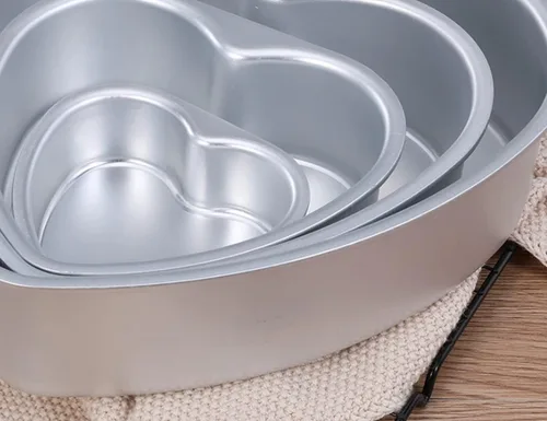 Vista 6 de Juego de 4 moldes para tartas, moldes para hornear pasteles en forma de corazón, mini moldes para tartas, moldes de aluminio de 3 pulgadas, 4