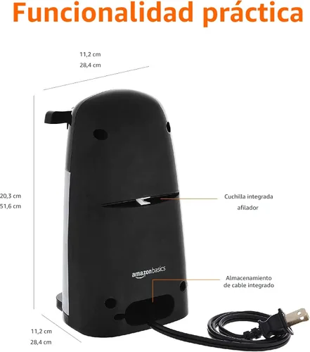 Vista 5 de Yaxa Basics - Abrelatas eléctrico 3 en 1, abridor de botellas y afilador de cuchillos, con cuchilla de acero inoxidable, soporte magnético