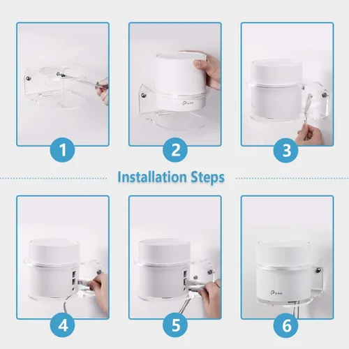 Vista 4 de HOLACA - Soporte de pared para TP-Link Deco X20 X55 X55 Pro X60 X68 WiFi 6 Mesh WiFi (AX1800, AX3000, AX3600), soporte acrílico simple y resistente