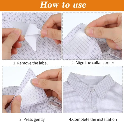 Vista 6 de 100 piezas de estancias de cuello para camisas polo, cuello de camisa triangular para hombres, collares de hombre para camisas formales de hombres