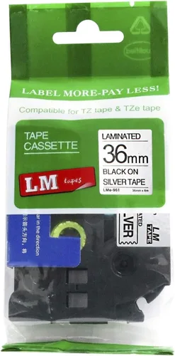Vista 33 de 2/Pack LMe561 Premium 1.5" Black Print on Blue Label Tape, Compatible with Brother TZe-561 P-Touch Tape 36mm Laminated Replacement Label Tape.