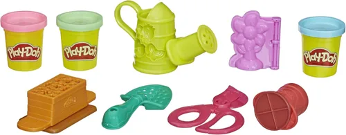 Play-Doh Growin' Garden Toy - Juego de herramientas de jardinería para niños con 3 colores no tóxicos