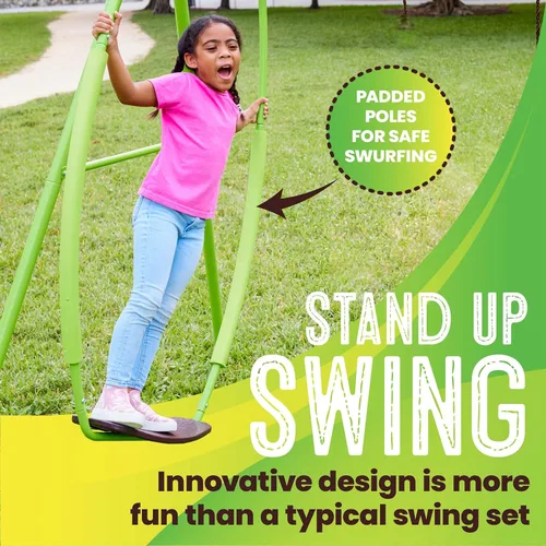 Vista 3 de Swurfer PAW Patrol Swing Sets for Backyard, Swingset Outdoor for Kids