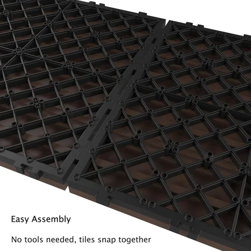 Vista 4 de Pure Garden 50-LG1189 - Azulejos de patio y cubierta, diseño de tablilla entrelazada, para exteriores, pavimentado de pisos, resistente a