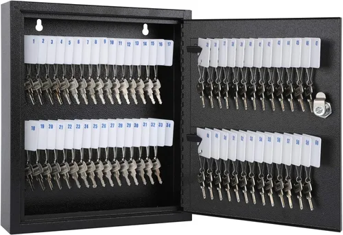 Vista 66 de KYODOLED Gabinete con cerradura para llaves, caja de almacenamiento de 40 llaves con código, soporte de pared para llaves con cerradura