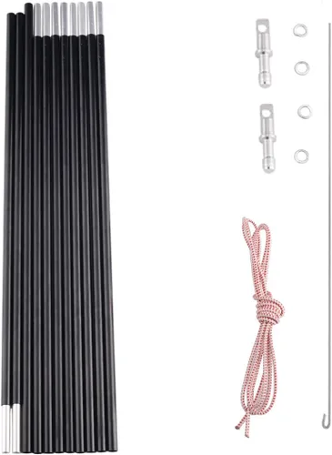 Vista 13 de Reemplazo de postes de aluminio para tienda, se adapta tanto a extremos hembra como macho, kit de reparación ligero de poste de tienda, aleación