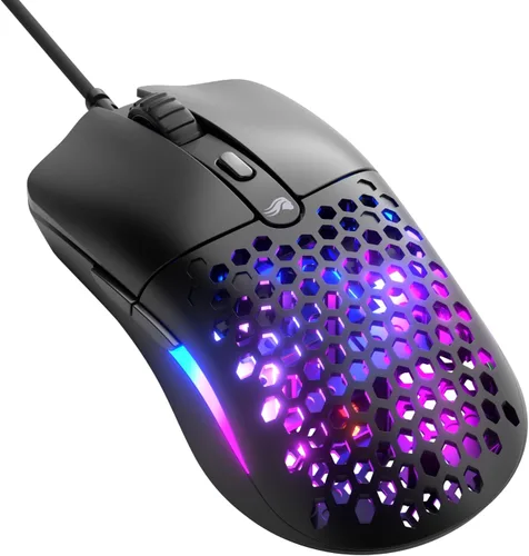 Vista 8 de Glorious Gaming - Mouse superligero con cable para juegos de PC con carcasa de panal, 6 botones programables, iluminación RGB y patines de PTFE