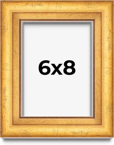 Vista 215 de Caja de sombra de 5 x 5 pulgadas, marco de exhibición biselado de hoja dorada Madera maciza 1.75 pulgadas de profundidad 1.75 pulgadas