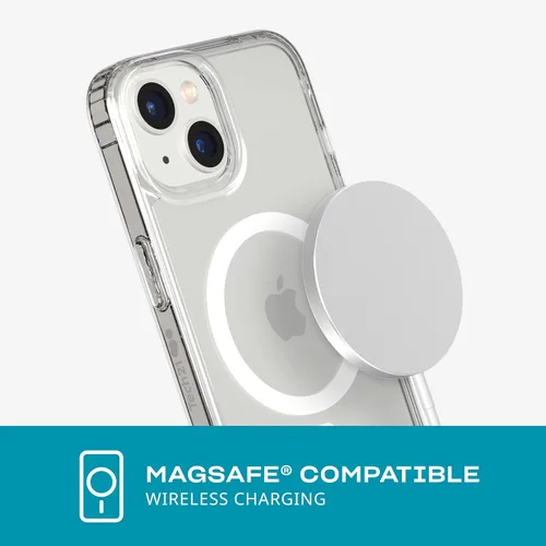 Vista 3 de tech21 Funda transparente para iPhone 14 Evo Clear compatible con MagSafe®, resistente a los arañazos, absorbe los golpes y protección contra caídas