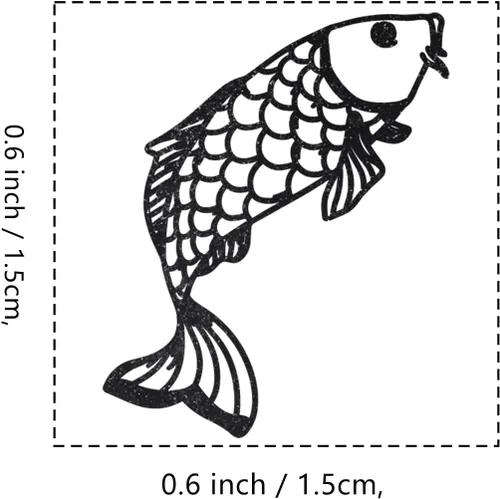 Vista 2 de Koi Carp - Sello de goma, 3/5 pulgadas, pequeño mini sello para álbumes de recortes, planificación de tarjetas
