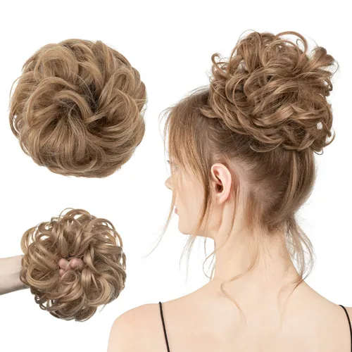 Vista 30 de CJL HAIR Extensiones de cabello ondulado y rizado de tamaño grande para mujer, extensiones de cabello sintético para cola de caballo de caballo