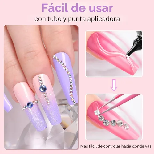 Vista 5 de Makartt Pegamento de diamantes de imitación para uñas: pegamento de uñas de gel súper fuerte para dijes de uñas, decoraciones de gemas, arte de uñas