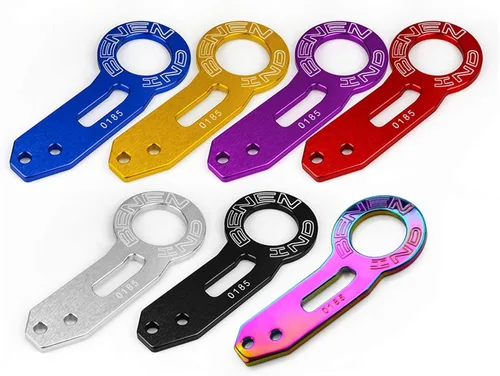 Vista 4 de MBROS Gancho de remolque, juego de ojos de remolque de automóvil, aleación de aluminio universal, gancho de remolque trasero, gancho de remolque