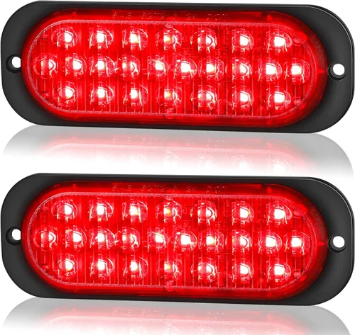 Vista 9 de LINKITOM - Luces ovaladas de aluminio ultra delgadas para remolque, ámbar