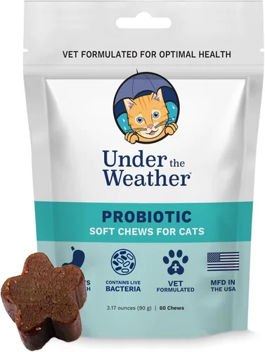 Vista 2 de Under The Weather Masticables probióticos para mascotas para gatos Promueve la digestión normal, equilibra la salud intestinal saludable 60