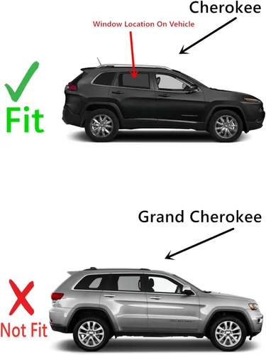 Vista 2 de Vidrio de puerta trasera del lado derecho del pasajero compatible con modelos Jeep Cherokee 2014-2023 (no para Grand Cherokee)