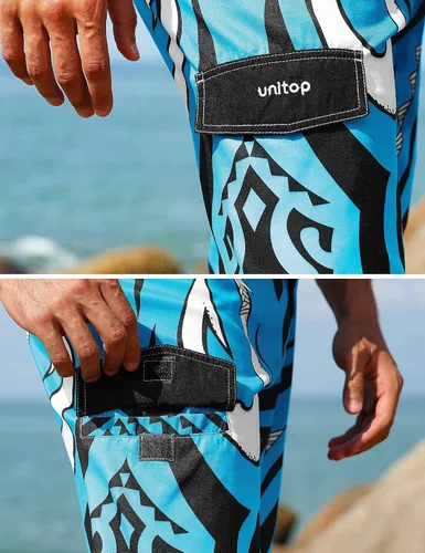 Vista 6 de unitop Traje de baño para hombre, ropa de playa de secado rápido, estampado hawaiano